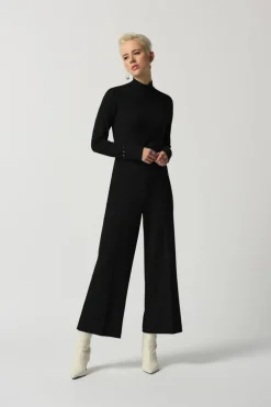 Joseph Ribkoff High Rise Wide Leg Trouser Black