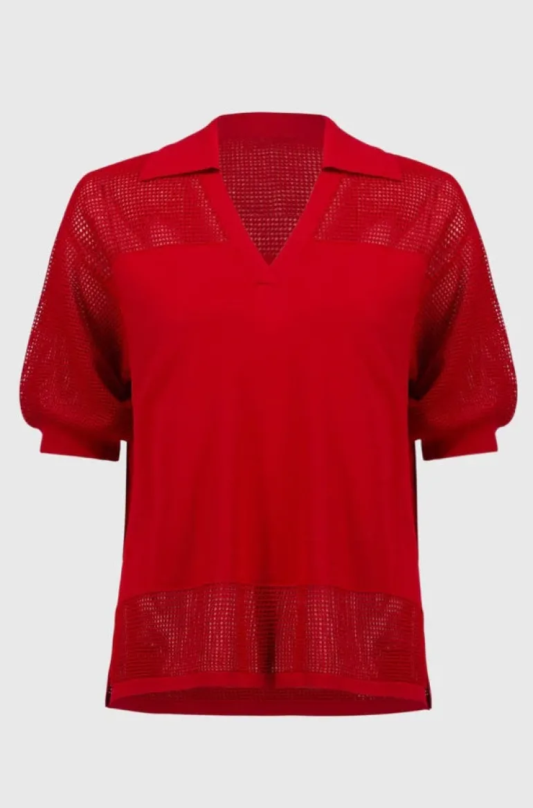 Joseph Ribkoff Knit V-Neck Pullover Radiant Red