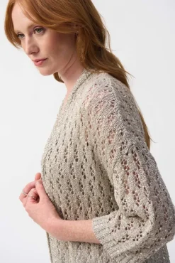 Joseph Ribkoff Open Front Knit Cover Up Champagne