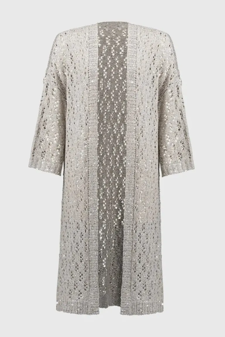 Joseph Ribkoff Open Front Knit Cover Up Champagne
