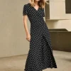 Joseph Ribkoff Polka Dot Print Jumpsuit Black/Vanilla