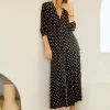 Joseph Ribkoff Polka Dot Wide Leg Trouser Black/Vanilla