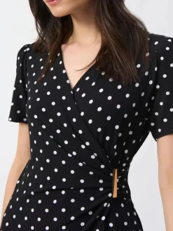 Joseph Ribkoff Polka Dot Print Jumpsuit Black/Vanilla