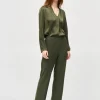Joseph Ribkoff Satin Blouse Iguana Khaki
