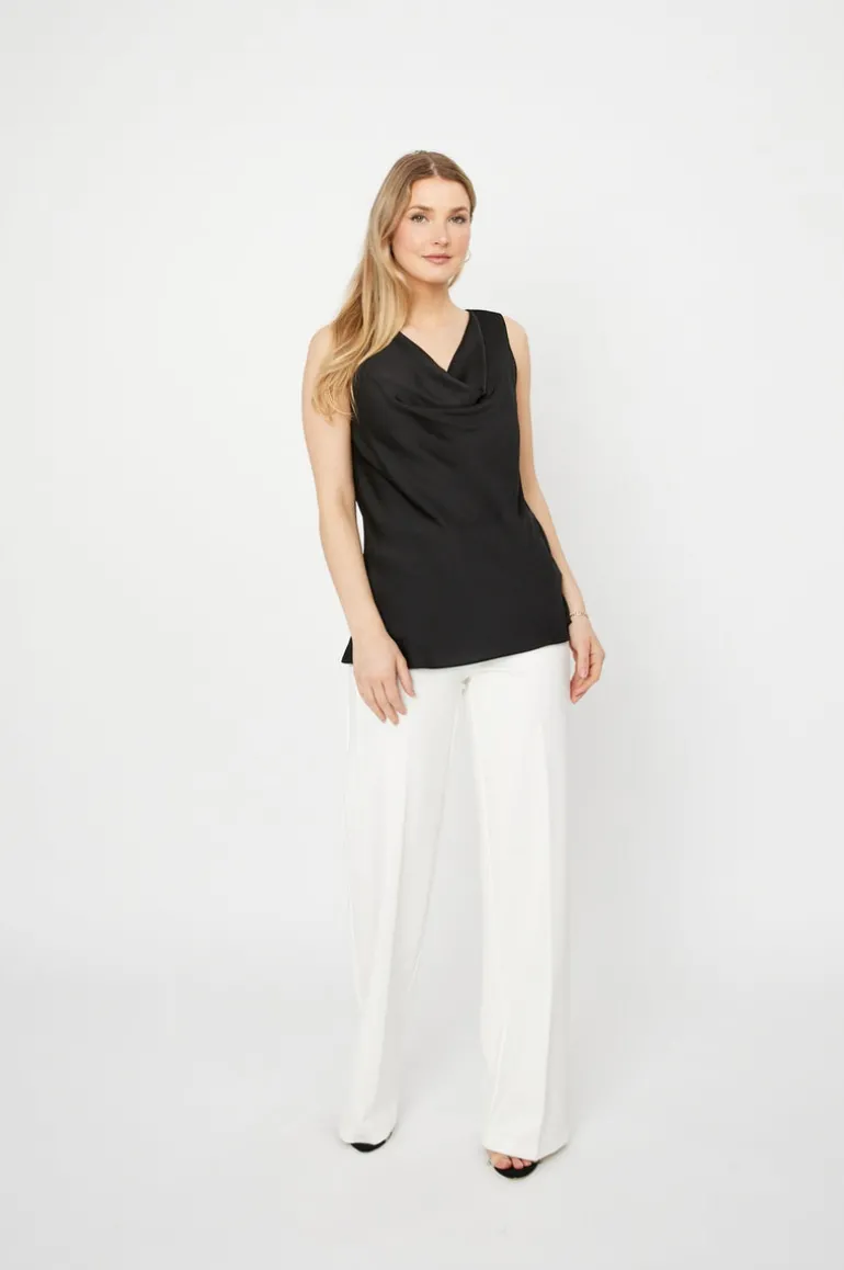 Joseph Ribkoff Satin Sleeveless Top Black