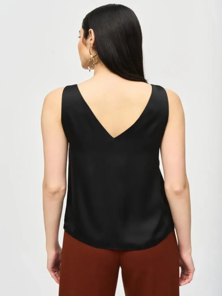 Joseph Ribkoff Satin V-Neck Cami Black