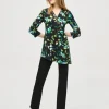 Joseph Ribkoff Silky Knit Abstract Print Tunic Black Multi