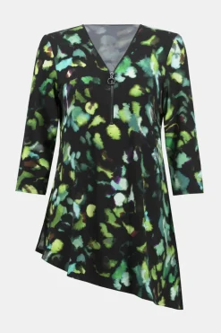 Joseph Ribkoff Silky Knit Abstract Print Tunic Black Multi