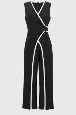 Joseph Ribkoff Sleeveless V-Neck Jumpsuit Midnight Blue/Vanilla