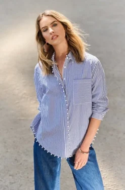 Joseph Ribkoff Striped Shirt Navy/White