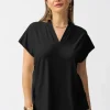Joseph Ribkoff V-Neck Top Midnight Blue