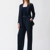 Joseph Ribkoff Wide Leg Pull-On Trouser Midnight Blue