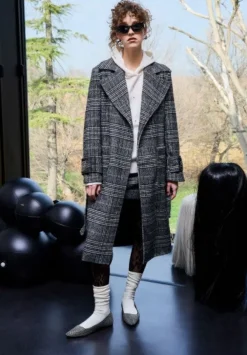 Kaos Check Coat Black/Off-white