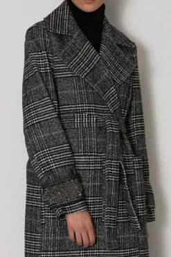 Kaos Check Coat Black/Off-white