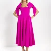 Kevan Jon Nancy Flare Dress Bright Pink