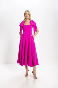Kevan Jon Nancy Flare Dress Bright Pink