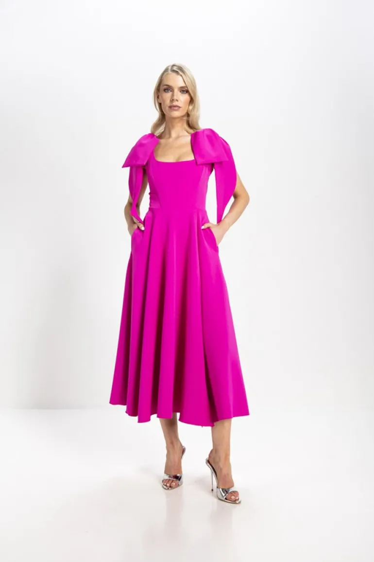Kevan Jon Nancy Flare Dress Bright Pink