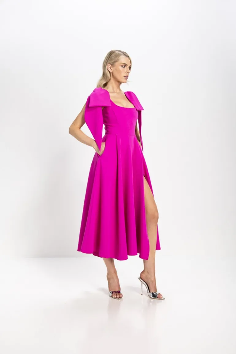 Kevan Jon Nancy Flare Dress Bright Pink