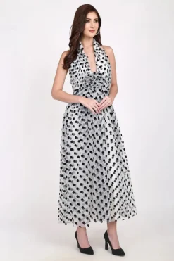 Lace & Beads Blake Maxi Polka Dot Dress
