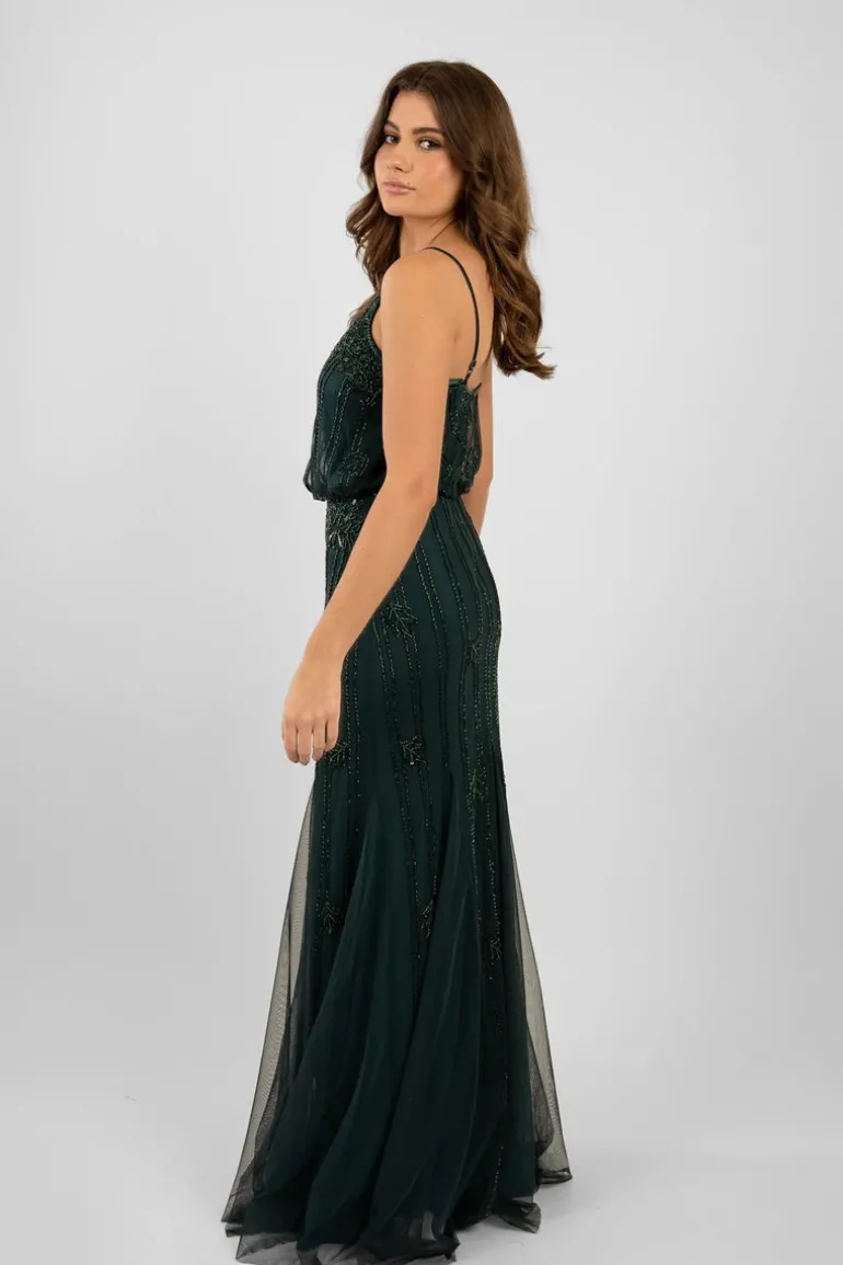 Lace & Beads Keeva Maxi Dress Emerald Green