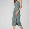Lace & Beads Penelope Embroidered Midi Dress Teal