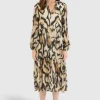Marc Aurel Midi Leopard Print Dress