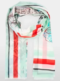 Marc Cain Cotton/Silk Blend Printed Scarf