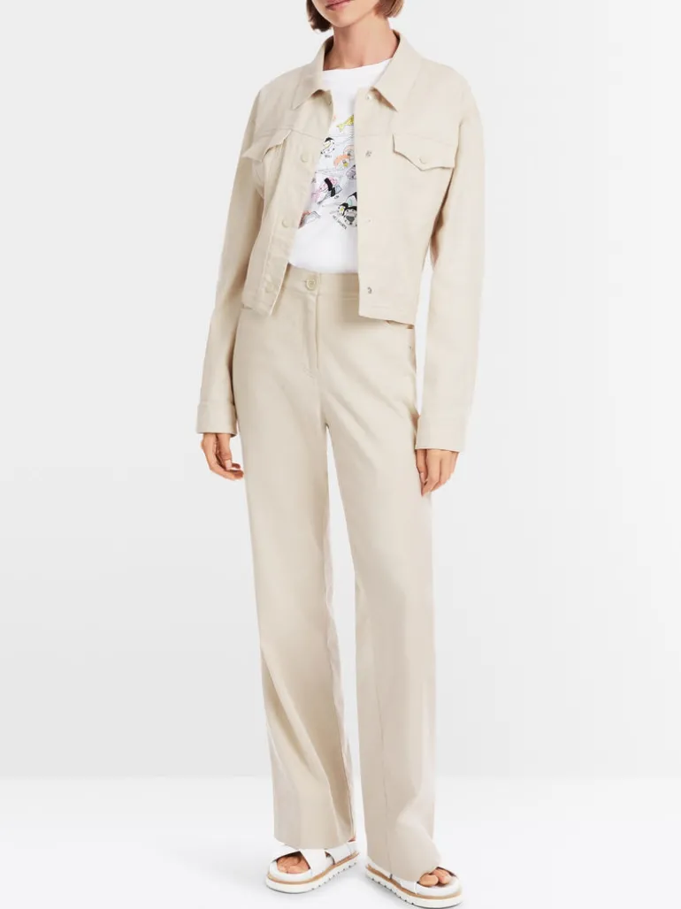 Marc Cain Faid Linen Blend Trouser Soft Beige