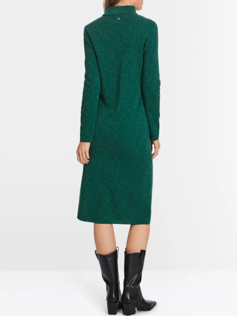 Marc Cain Knitted Glittering Dress Soft Forest