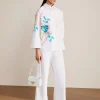 Marc Cain Organic Cotton Leaf Print Shirt White