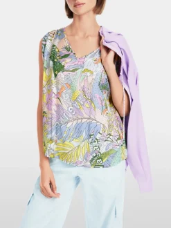 Marc Cain Sushi Slip Blouse Lavender Print