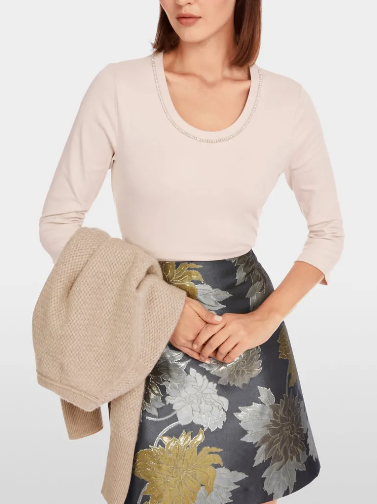Marc Cain T-Shirt With Pearl Embellishment Deep Pearl