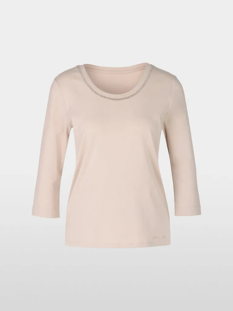 Marc Cain T-Shirt With Pearl Embellishment Deep Pearl