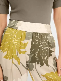 Marc Cain Wedi Silk Trousers With Floral Pattern