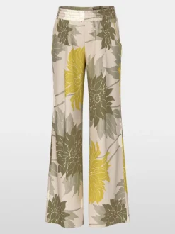 Marc Cain Wedi Silk Trousers With Floral Pattern