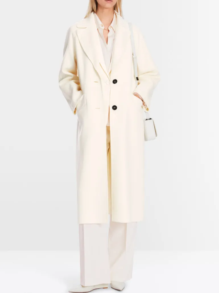 Marc Cain Wool Coat Bright Ecru