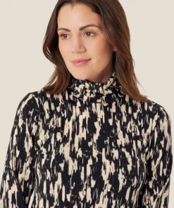 Masai Brooklyn High Neck Jersey Top Black Print