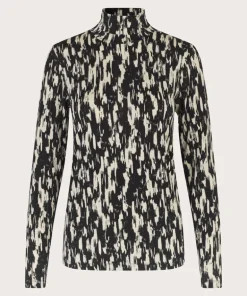 Masai Brooklyn High Neck Jersey Top Black Print