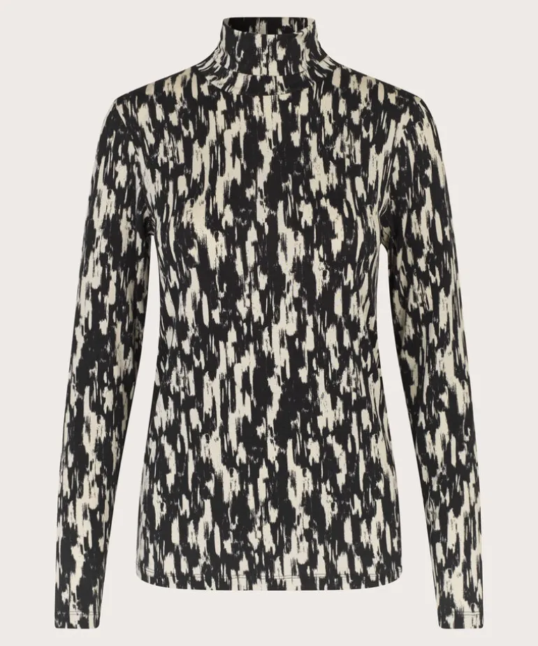 Masai Brooklyn High Neck Jersey Top Black Print