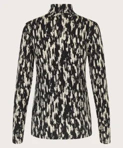 Masai Brooklyn High Neck Jersey Top Black Print