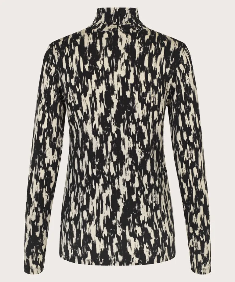 Masai Brooklyn High Neck Jersey Top Black Print