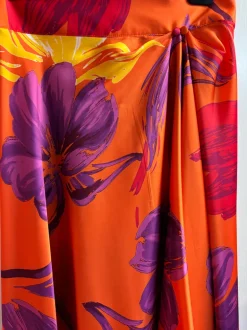 Matilde Cano 2-Piece Orange Flower Print