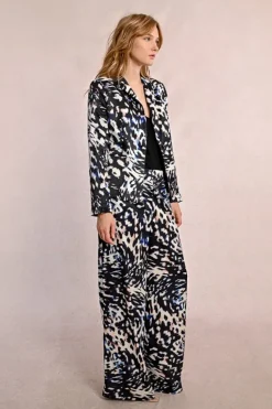 Molly Bracken Blazer Black Abstract Print