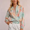 Molly Bracken Bomber Jacket Turquoise Jazz Print