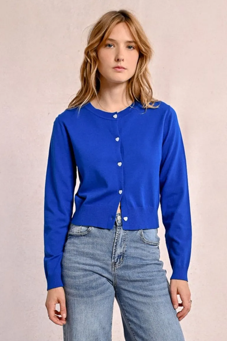Molly Bracken Knitted Cardigan Royal Blue