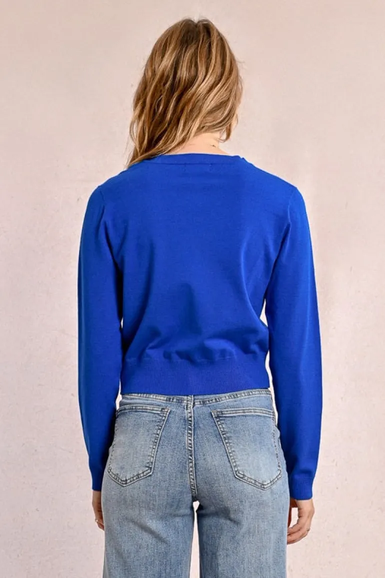 Molly Bracken Knitted Cardigan Royal Blue