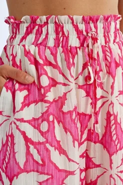 Molly Bracken Pants Pink Palms Print