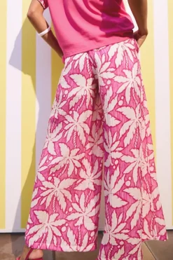 Molly Bracken Pants Pink Palms Print