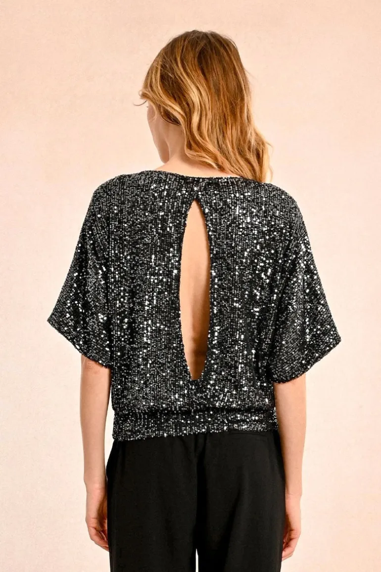 Molly Bracken Sequin Top Gun Metal