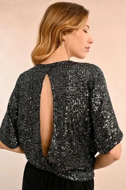 Molly Bracken Sequin Top Gun Metal